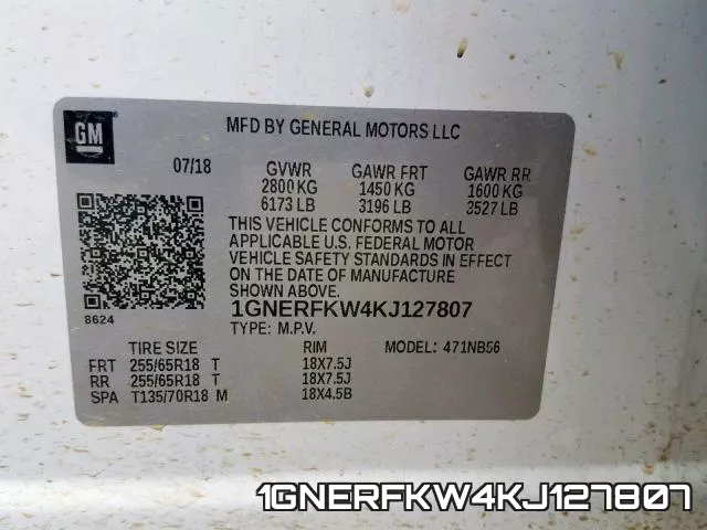 1GNERFKW4KJ127807 фото 2