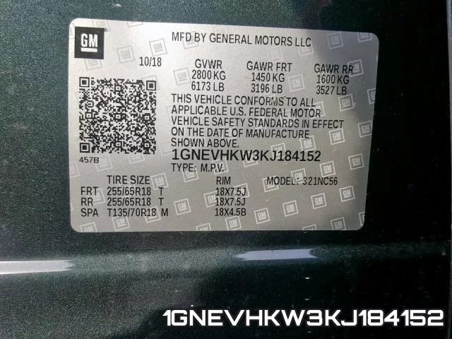 1GNEVHKW3KJ184152 фото 2