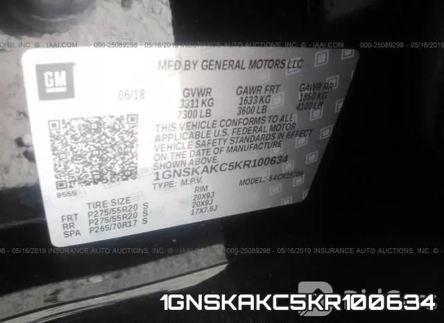 1GNSKAKC5KR100634 фото 10