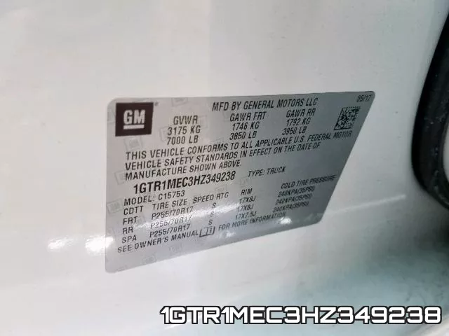 1GTR1MEC3HZ349238 фото 2