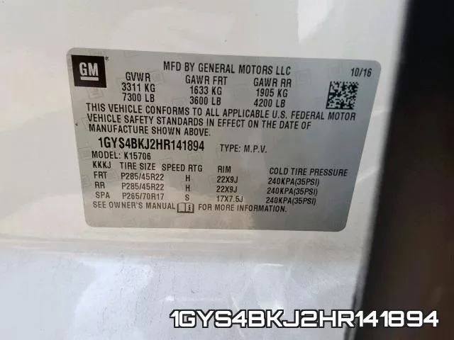 1GYS4BKJ2HR141894 фото 2