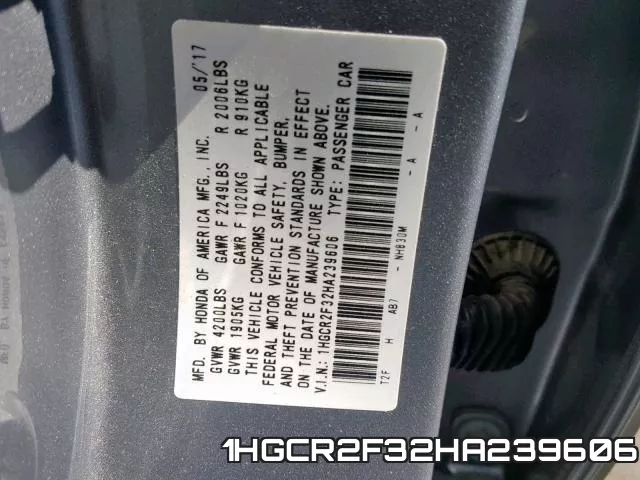 1HGCR2F32HA239606 фото 2
