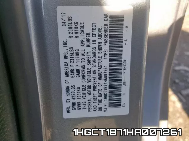 1HGCT1B71HA007261 фото 2