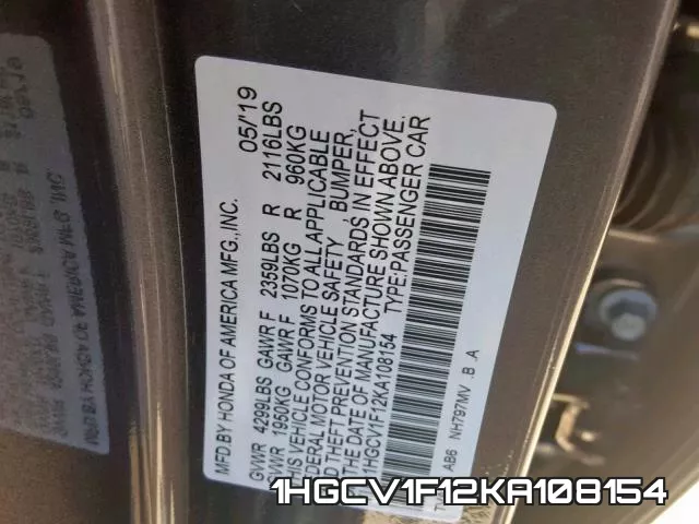 1HGCV1F12KA108154 фото 2
