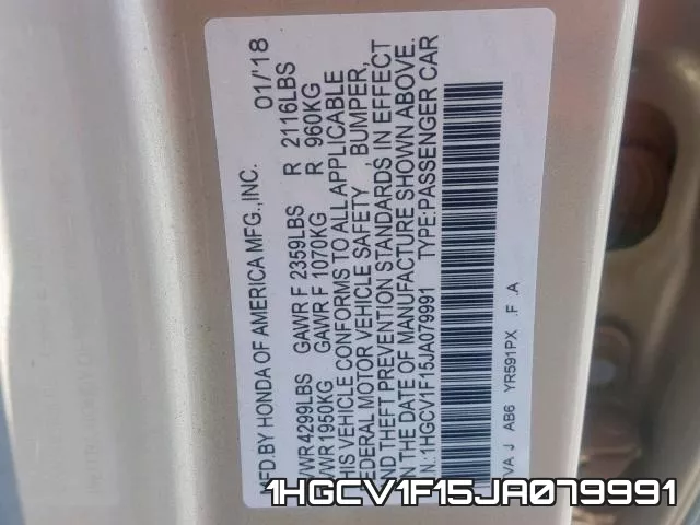 1HGCV1F15JA079991 фото 2