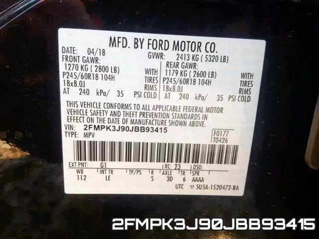 2FMPK3J90JBB93415 фото 2