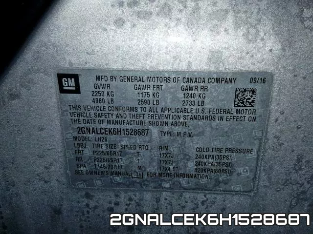 2GNALCEK6H1528687 фото 2