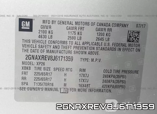 2GNAXREV8J6171359 фото 10