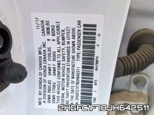 2HGFC1F78JH642511 фото 2