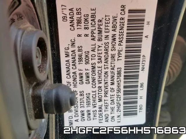 2HGFC2F56HH576863 фото 2