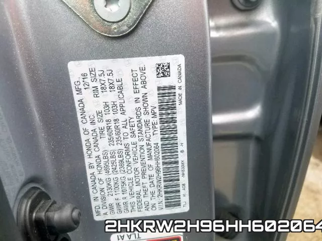 2HKRW2H96HH602064 фото 2