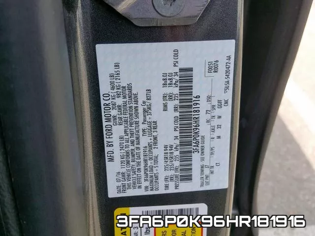 3FA6P0K96HR181916 фото 2