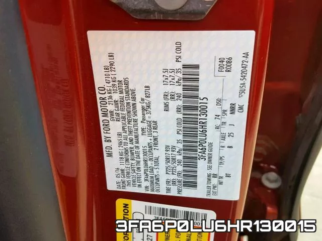 3FA6P0LU6HR130015 фото 2