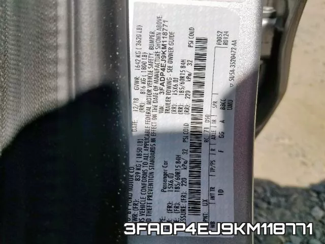 3FADP4EJ9KM118771 фото 2