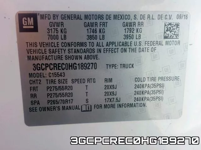 3GCPCREC0HG189270 фото 2