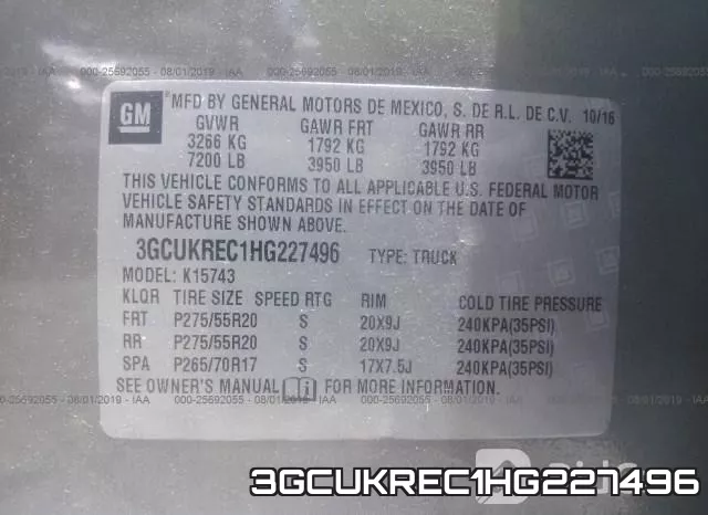 3GCUKREC1HG227496 фото 10