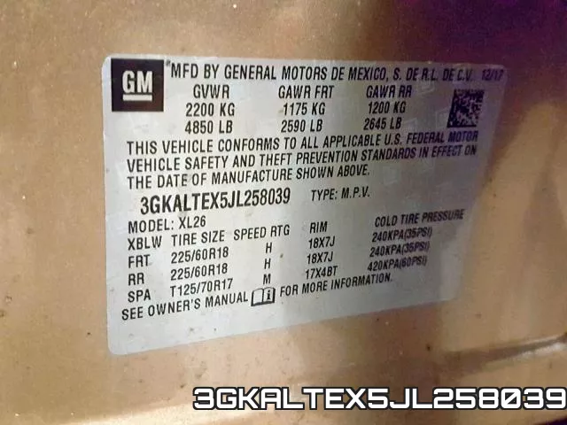 3GKALTEX5JL258039 фото 2