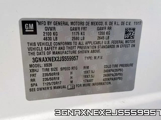3GNAXNEX2JS559957 фото 2