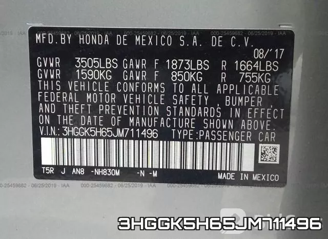 3HGGK5H65JM711496 фото 10