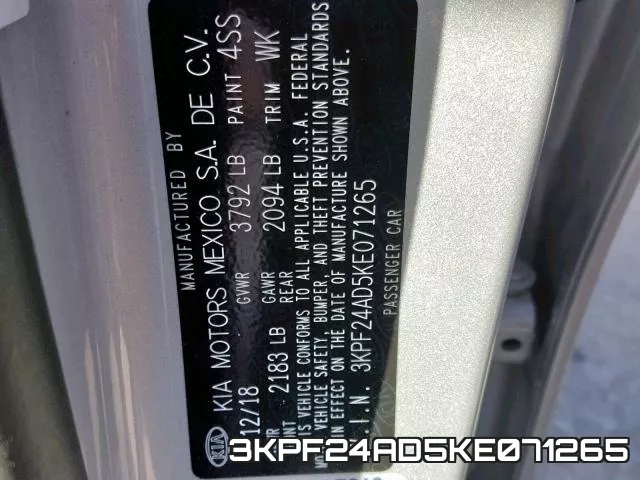 3KPF24AD5KE071265 фото 2