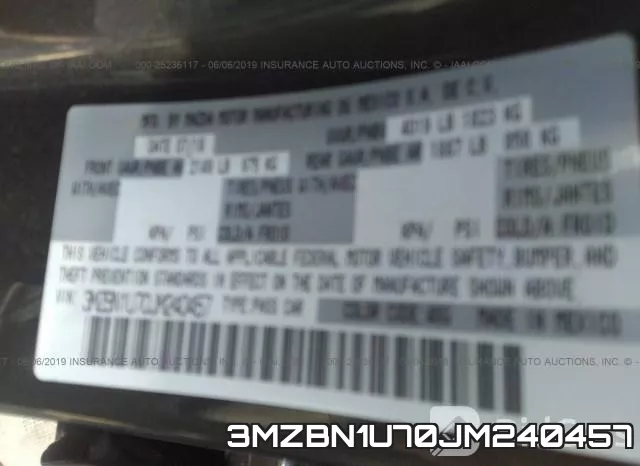 3MZBN1U70JM240457 фото 10
