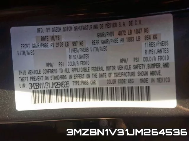 3MZBN1V31JM264536 фото 2
