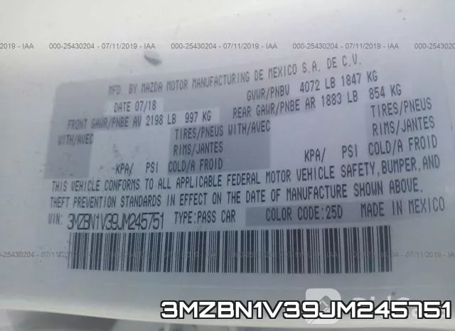 3MZBN1V39JM245751 фото 10