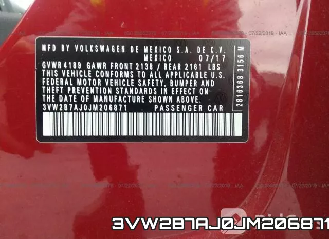 3VW2B7AJ0JM206871 фото 10