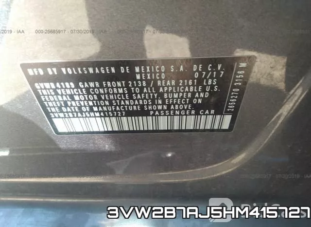 3VW2B7AJ5HM415727 фото 10