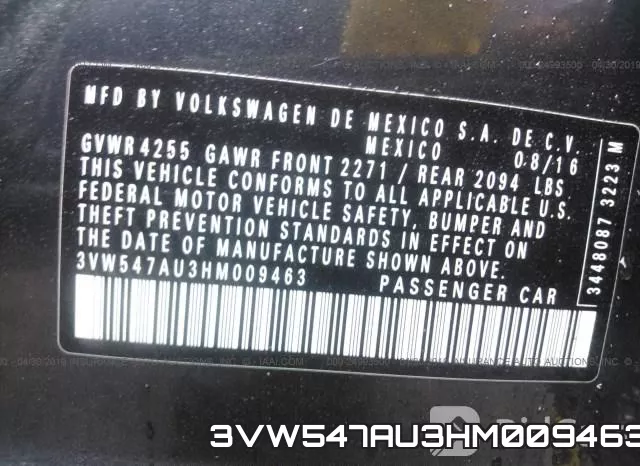 3VW547AU3HM009463 фото 10
