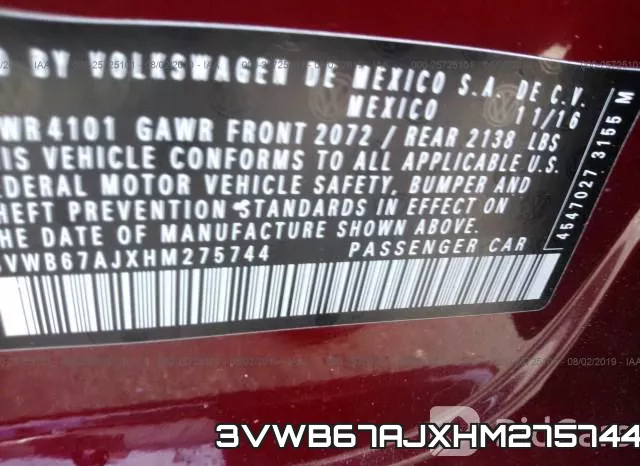 3VWB67AJXHM275744 фото 10