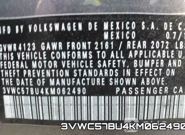 3VWC57BU4KM062490 фото 10