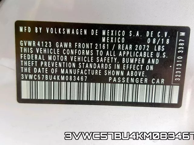 3VWC57BU4KM083467 фото 2