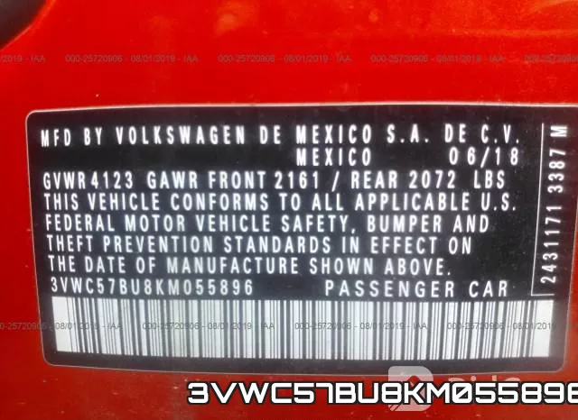 3VWC57BU8KM055896 фото 10