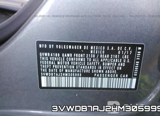3VWDB7AJ2HM305999 фото 10