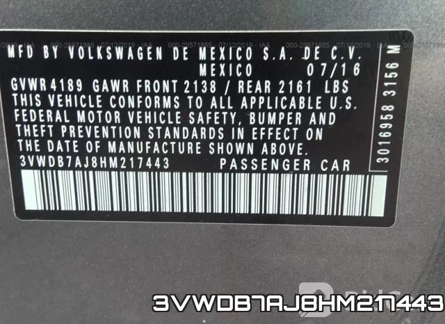 3VWDB7AJ8HM217443 фото 10