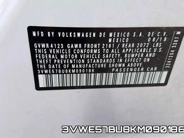 3VWE57BU8KM090186 фото 2