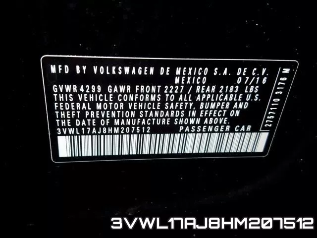 3VWL17AJ8HM207512 фото 2