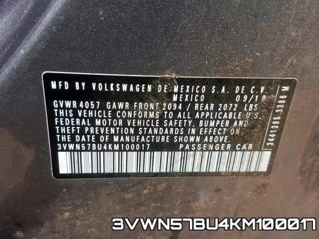 3VWN57BU4KM100017 фото 2