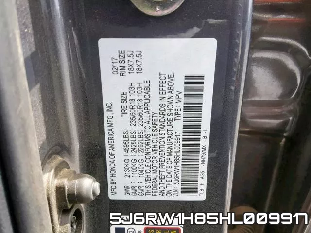 5J6RW1H85HL009917 фото 2