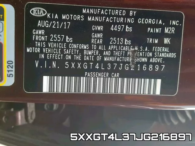 5XXGT4L37JG216897 фото 2