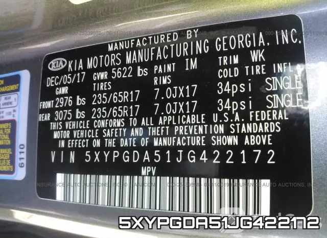 5XYPGDA51JG422172 фото 10