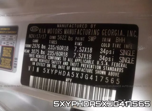 5XYPHDA5XJG417565 фото 10