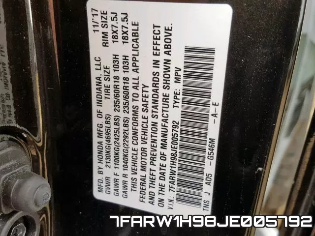 7FARW1H98JE005792 фото 2