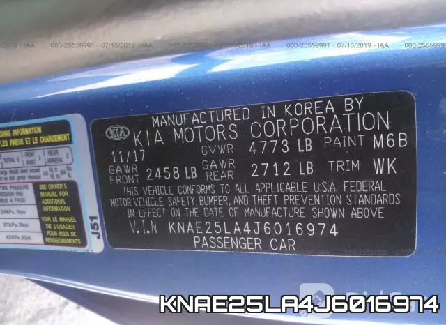 KNAE25LA4J6016974 фото 10