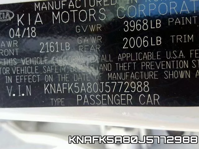 KNAFK5A80J5772988 фото 2