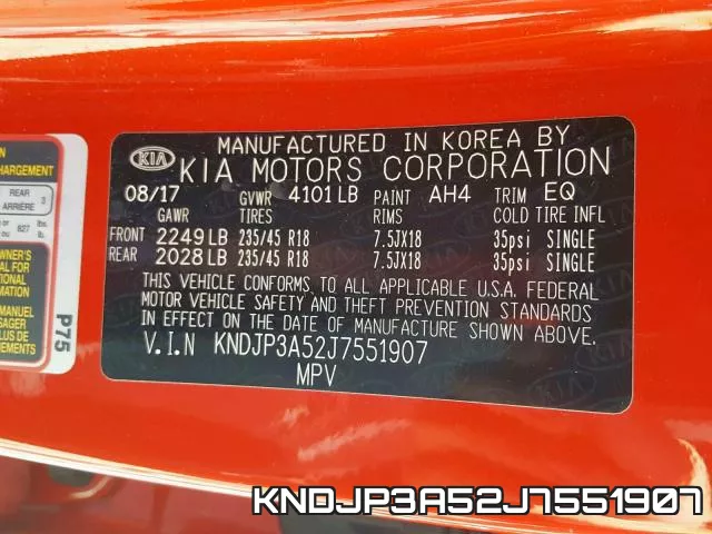 KNDJP3A52J7551907 фото 2