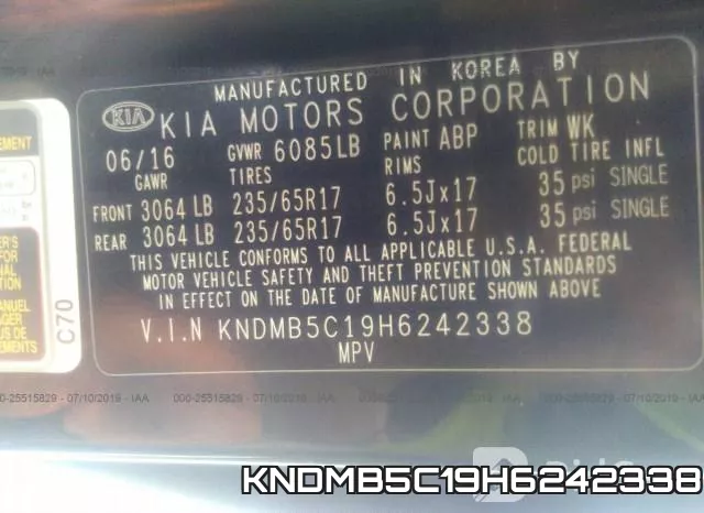 KNDMB5C19H6242338 фото 10