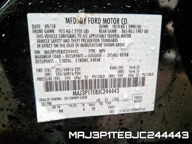 MAJ3P1TE8JC244443 фото 2