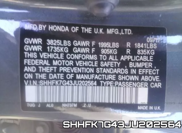 SHHFK7G43JU202564 фото 10